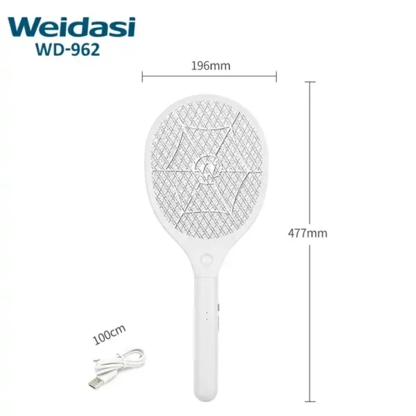 Newest Rechargeable Mosquito Killer Bat Electric Fly Swatter Mosquito Zapper with LED Light - 画像 (6)