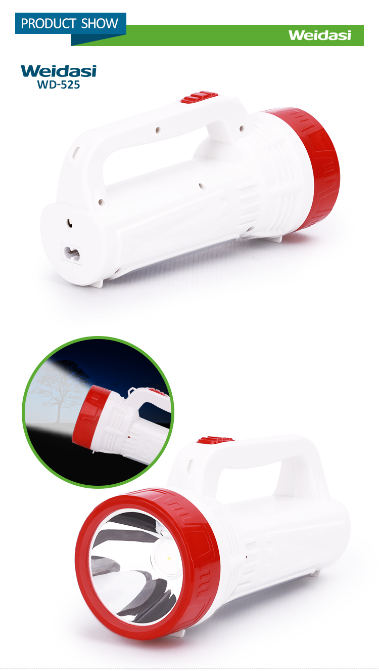 plastic bright long range solar led search light handheld for outdoor