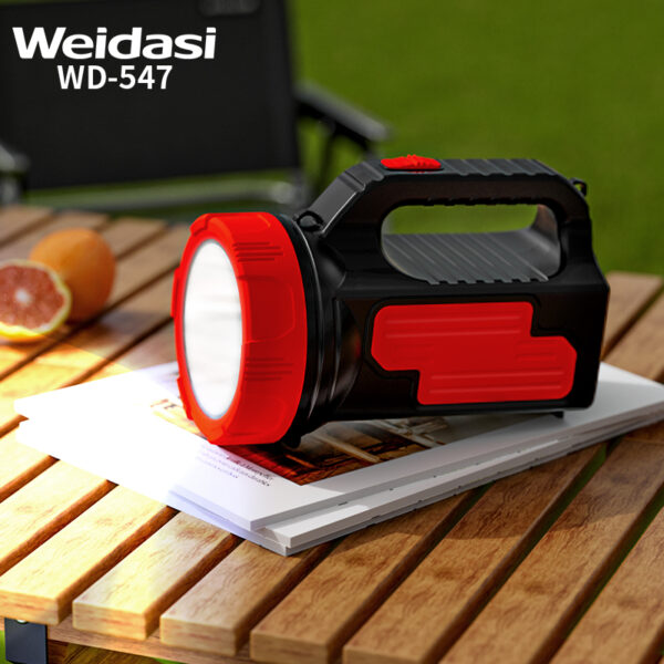 outdoor working professional battery led handheld searchlight with side lamp