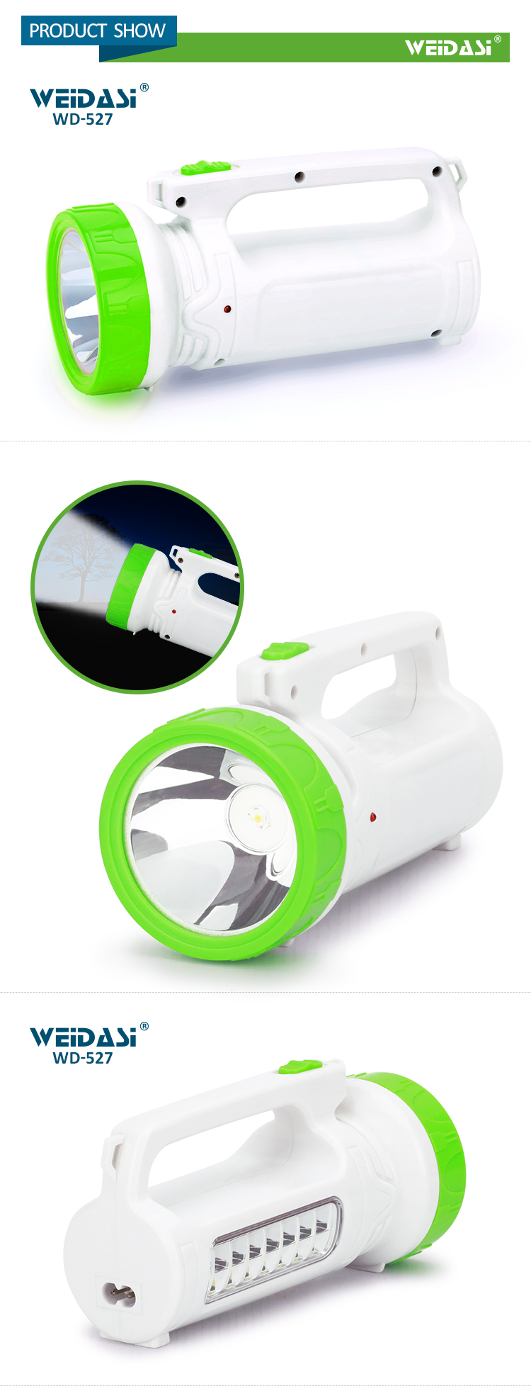 rechargeable searchlight spotlight handheld led search light for emergency
