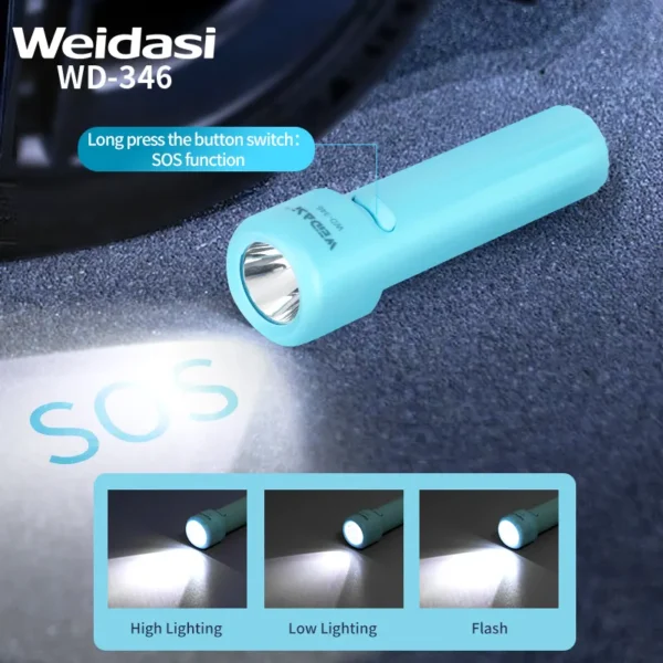 مصباح يدوي صغير محمول متعدد الوظائف LED قابل لإعادة الشحن ومضاد للماء