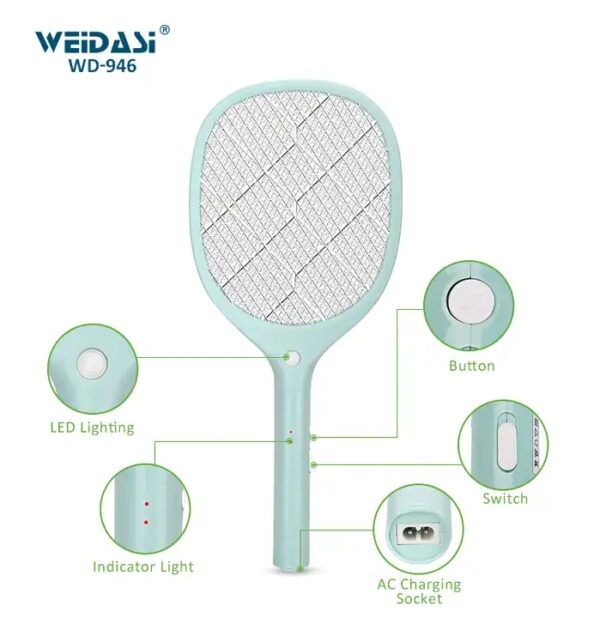 electric mosquito killer machine rechargeable battery mosquito bat with led lighting