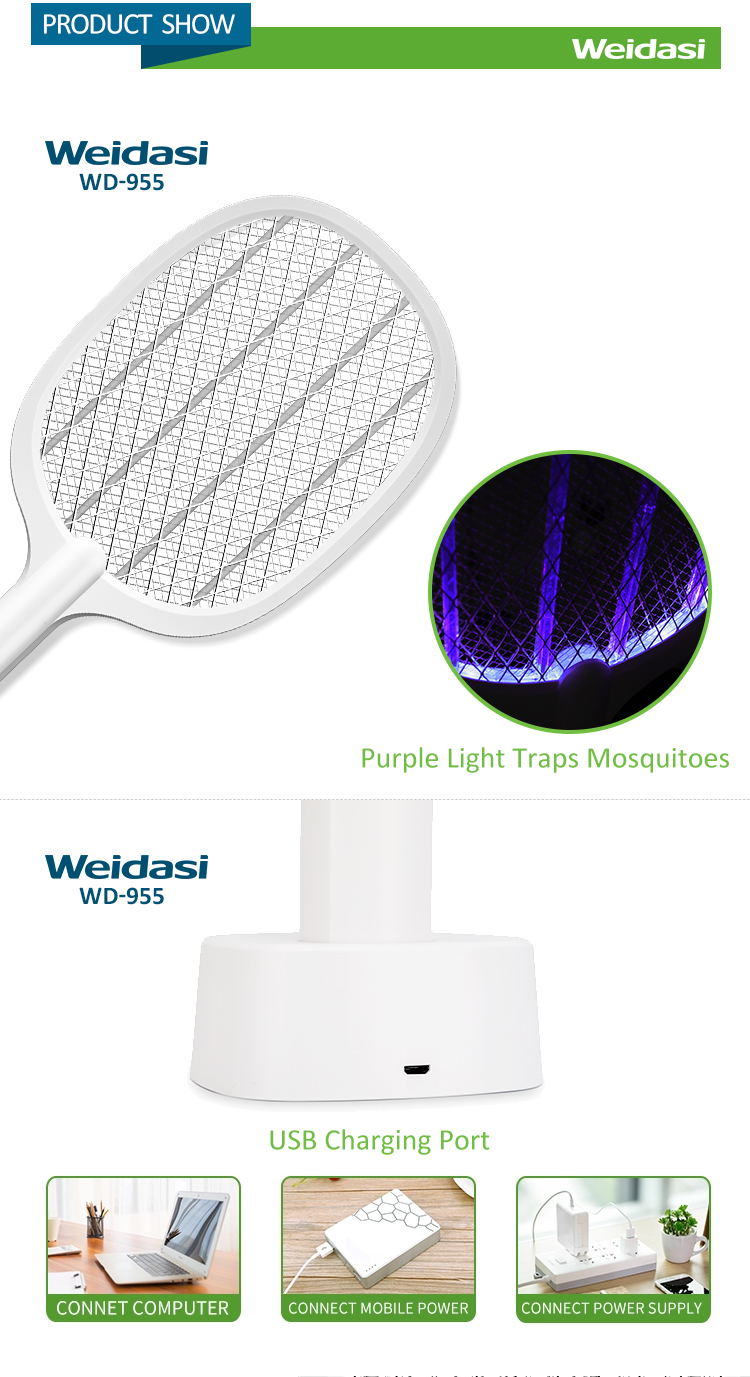 electric pest killer rechargeable battery fly swatter mosquito zapper and bat with usb