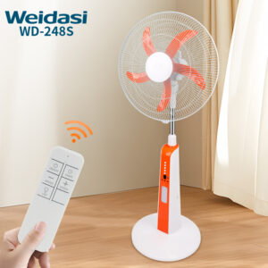18inch rechargeable stand fan with smd led light electrical floor standing fan with solar panel 10w