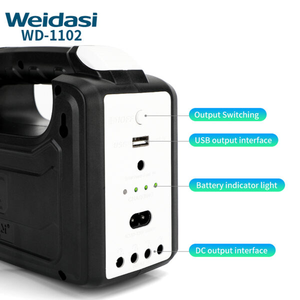 weidasi の前部ライトおよびサイドライトの非常灯 3 つの球根が付いている携帯用太陽照明キット