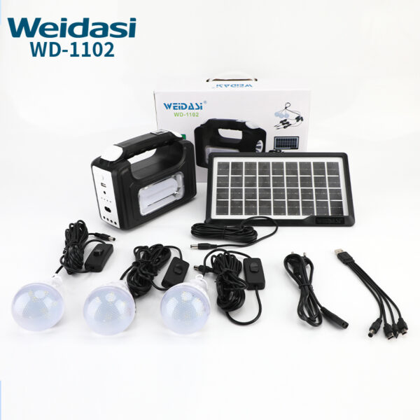 weidasi の前部ライトおよびサイドライトの非常灯 3 つの球根が付いている携帯用太陽照明キット