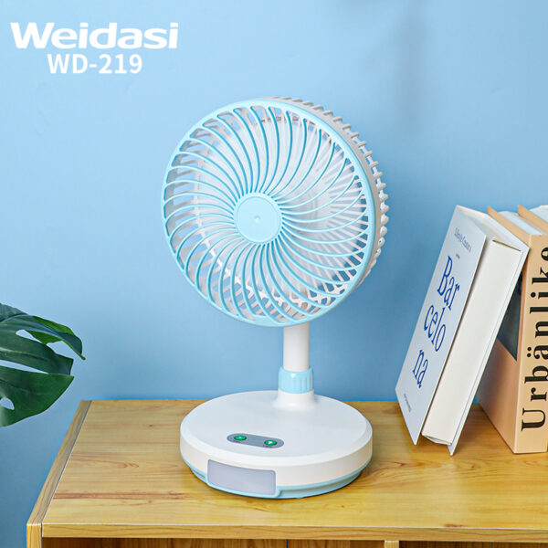 Table Fan Using Gears 3 gears wind usb output port battery rechargeable table fan with light ...