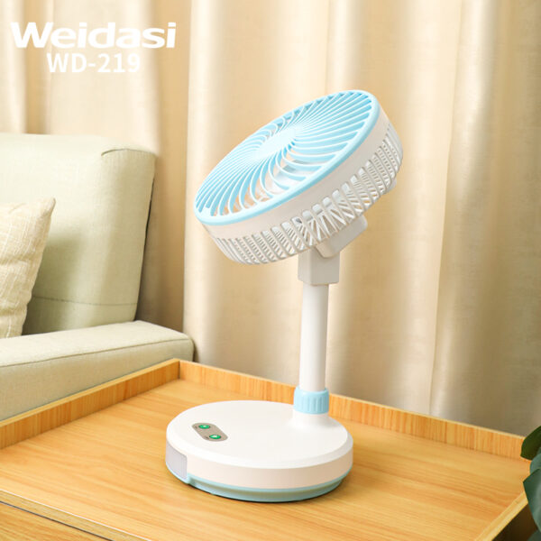 3 gears wind usb output port battery rechargeable table fan with light stand electric fan