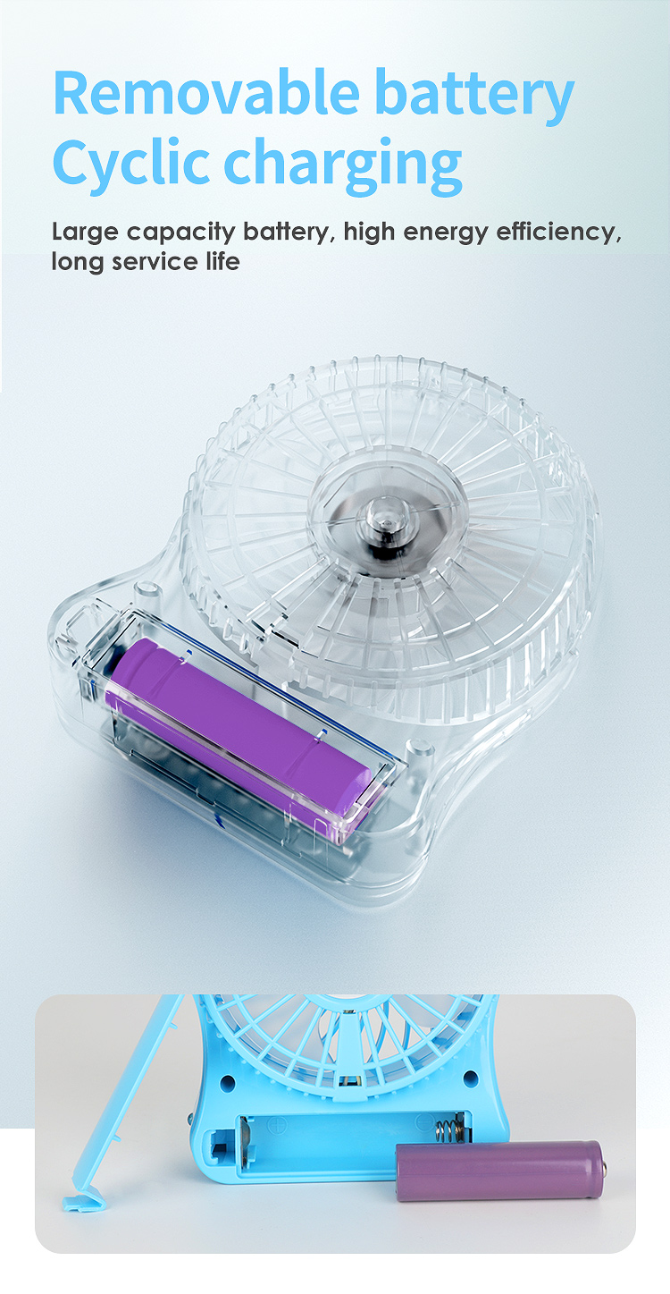 3 way speed electric mini hand standing fan rechargeable with usb desk fan for home office
