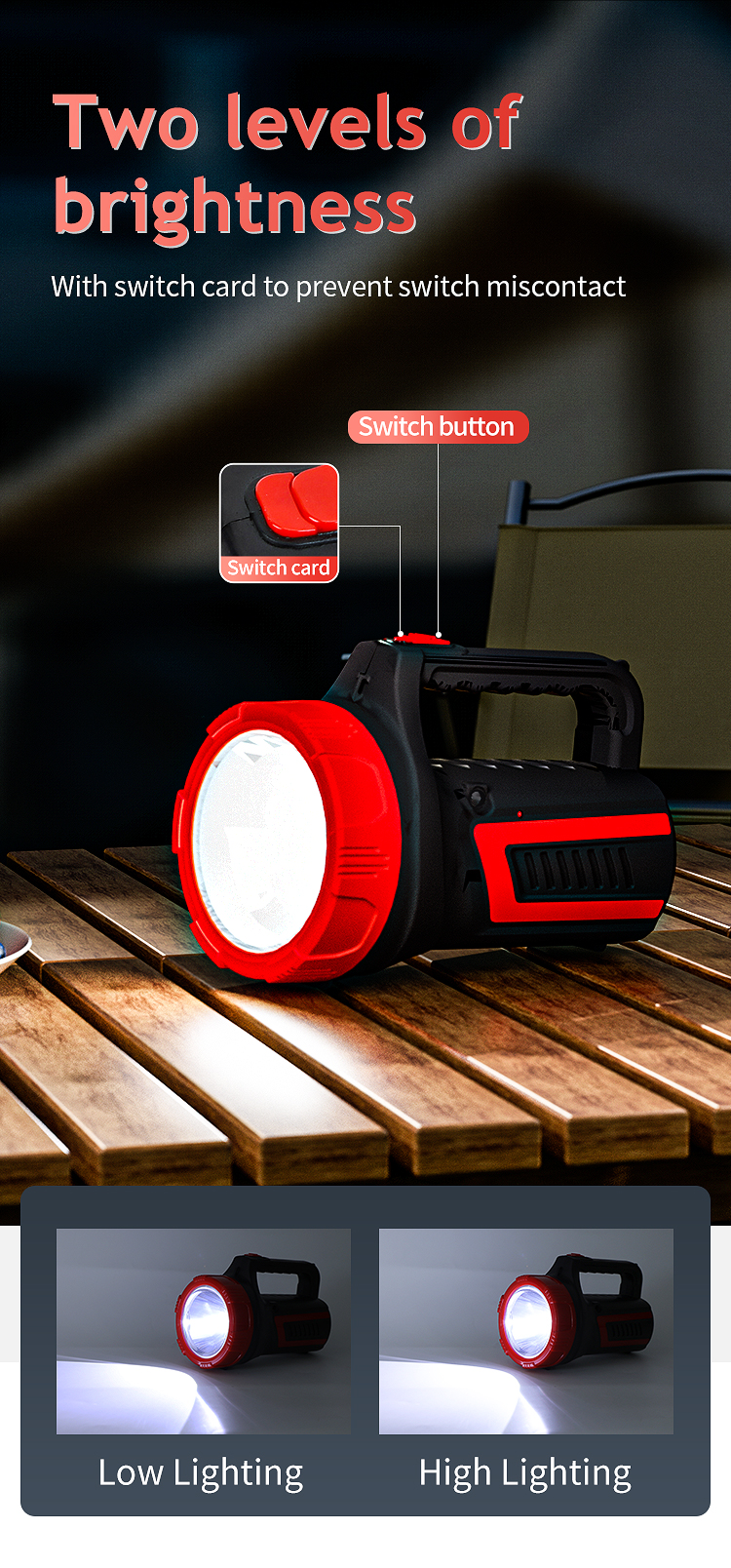 customization searchlight led hunting waterproof rechargeable led searchlight portable emergency light