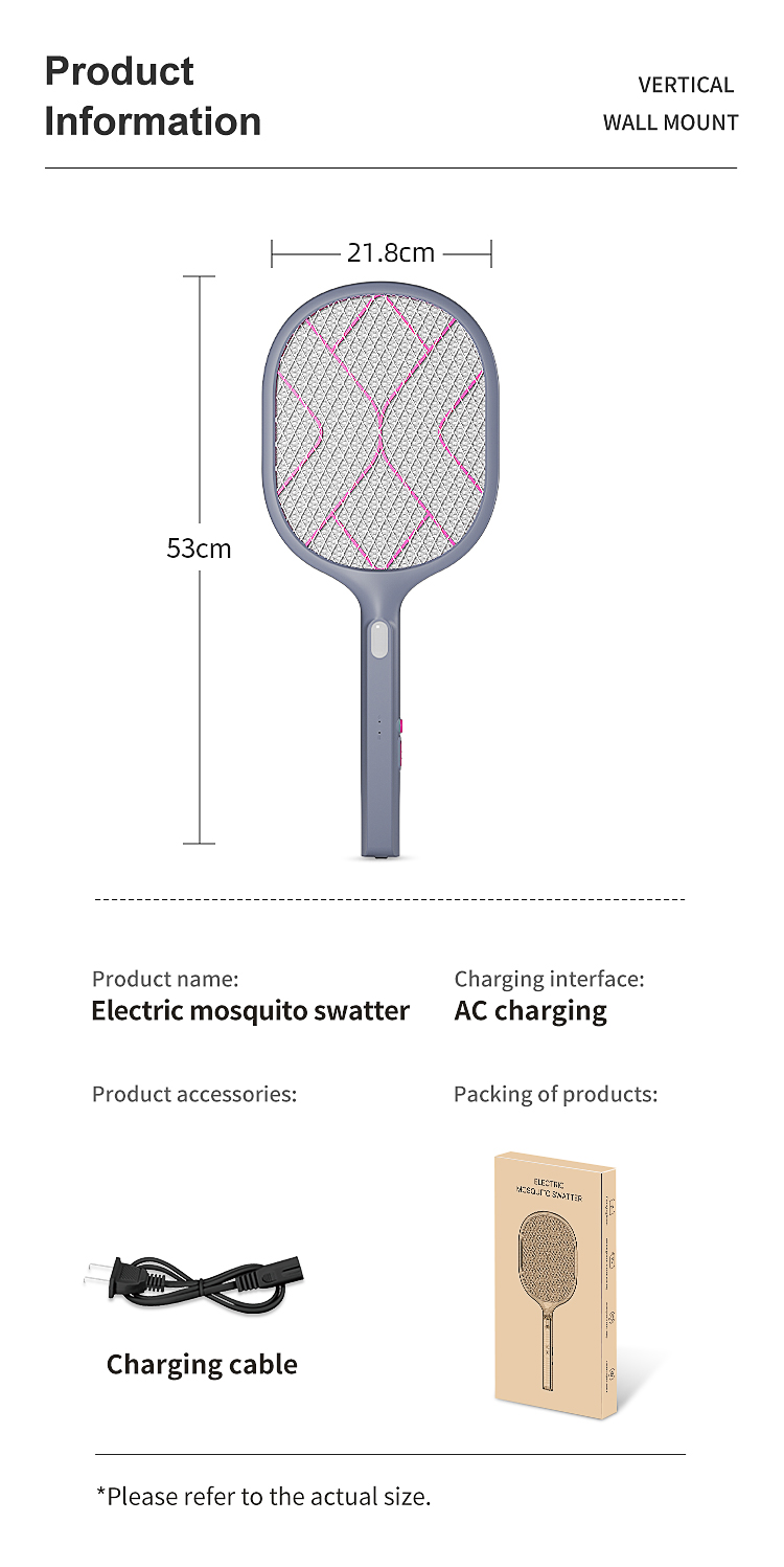 rechargeable fly killing electric mosquito killer racket for pest control