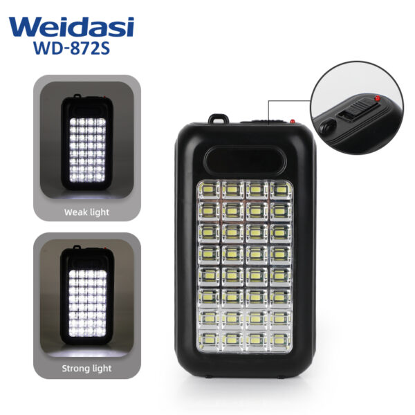 مصباح طوارئ منزلي LED قابل لإعادة الشحن من Weidasi مصباح طوارئ منزلي محمول LED مصباح طوارئ خارجي