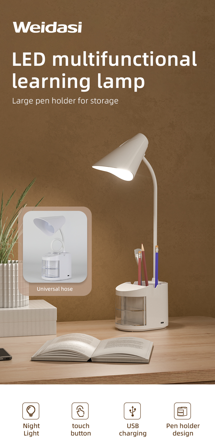 factory oem led table lamp portable usb rechargeable study desk lamp for bedside reading room