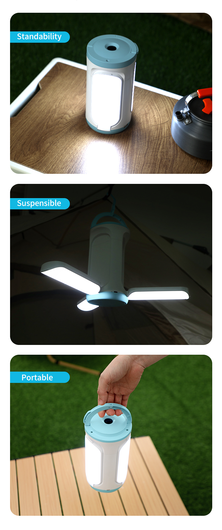 충전식 비상 조명 멀티 기능 LED 비상 램프 야외용 휴대용 비상 조명