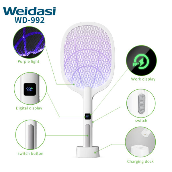 electric mosquito killer rechargeable battery with usb cable mosquito swatter new style fly swatter indoor