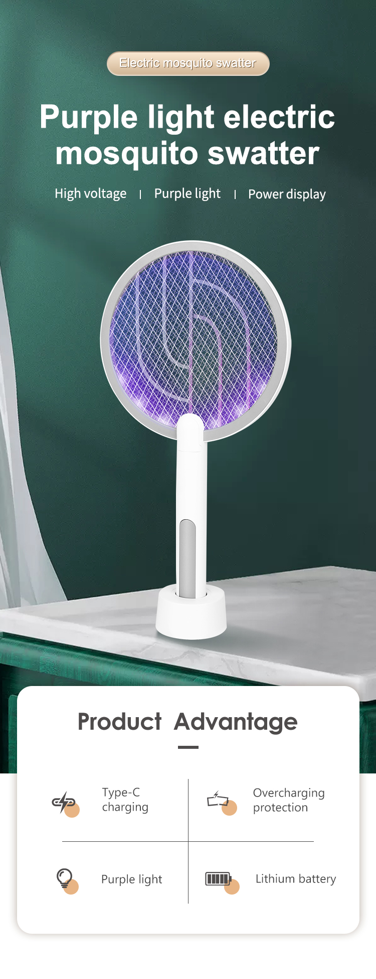 mosquito bat racket insect killer rechargeable electronic mosquito swatter