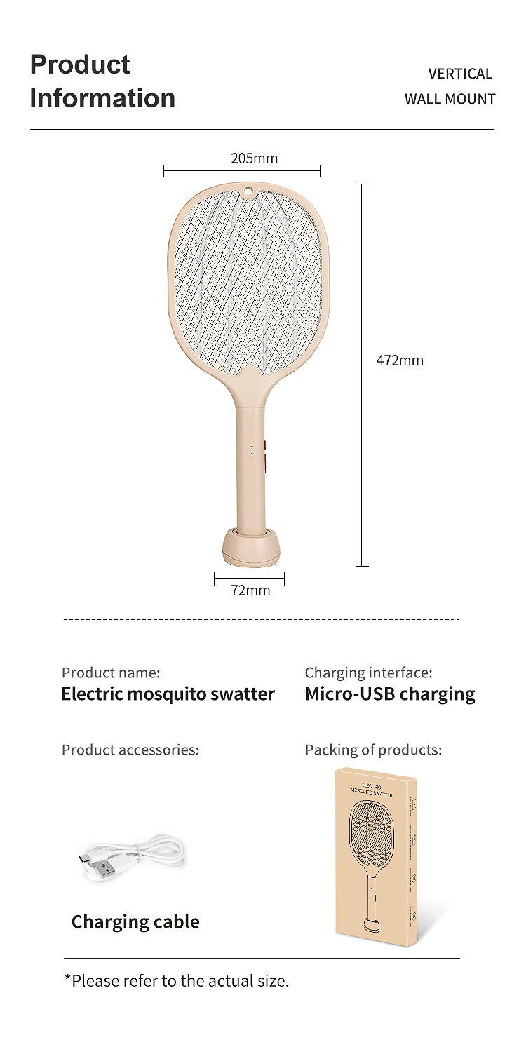 weidasi rechargeable plastic mosquito bat electric fly swatter mosquito killing lamp
