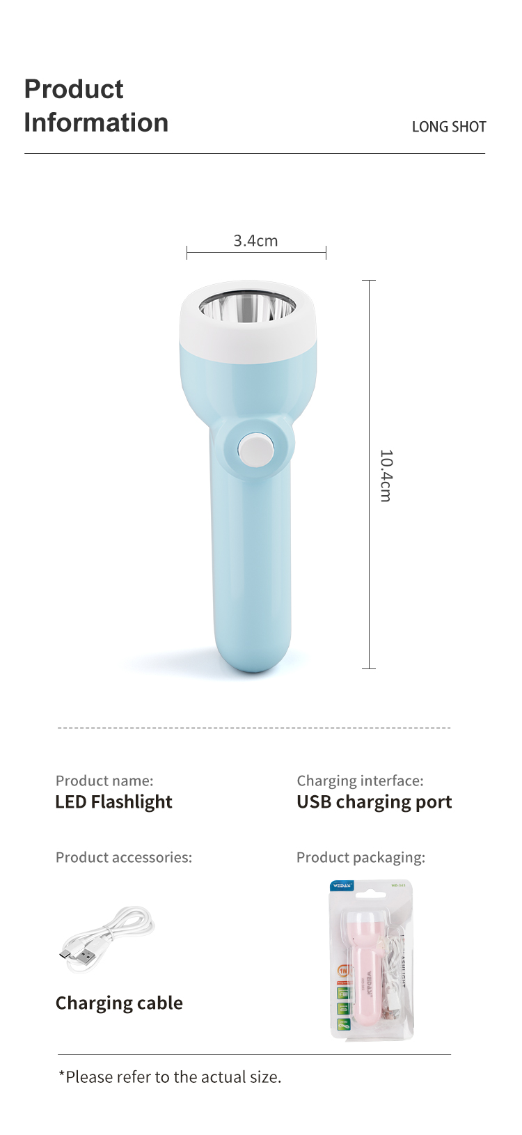 USB 충전식 전원 손전등 토치 작은 캠핑 LED 손전등 램프가있는 휴대용 미니 손전등